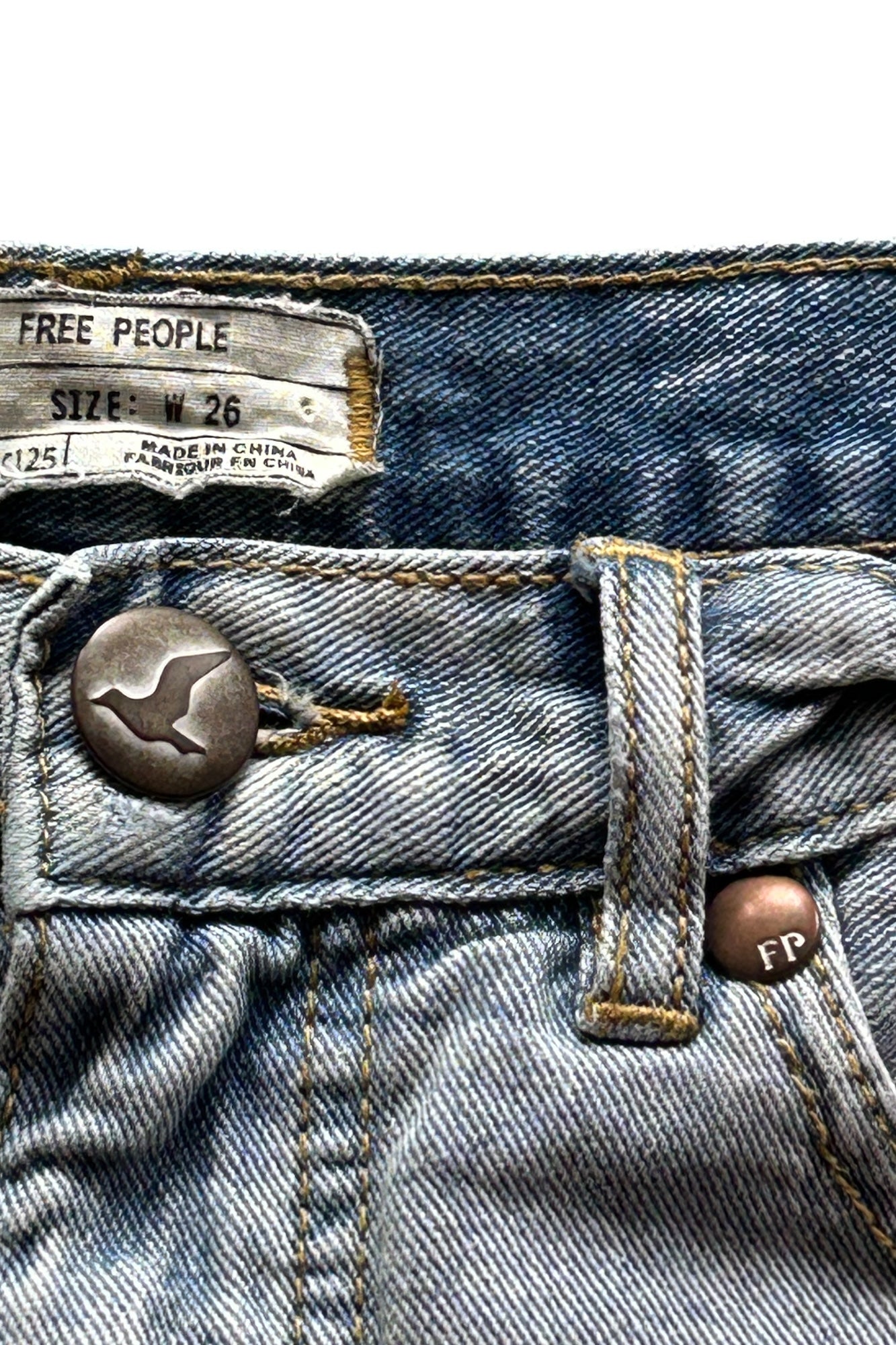 Pre-Owned Free People Crochet Lace Denim Shorts