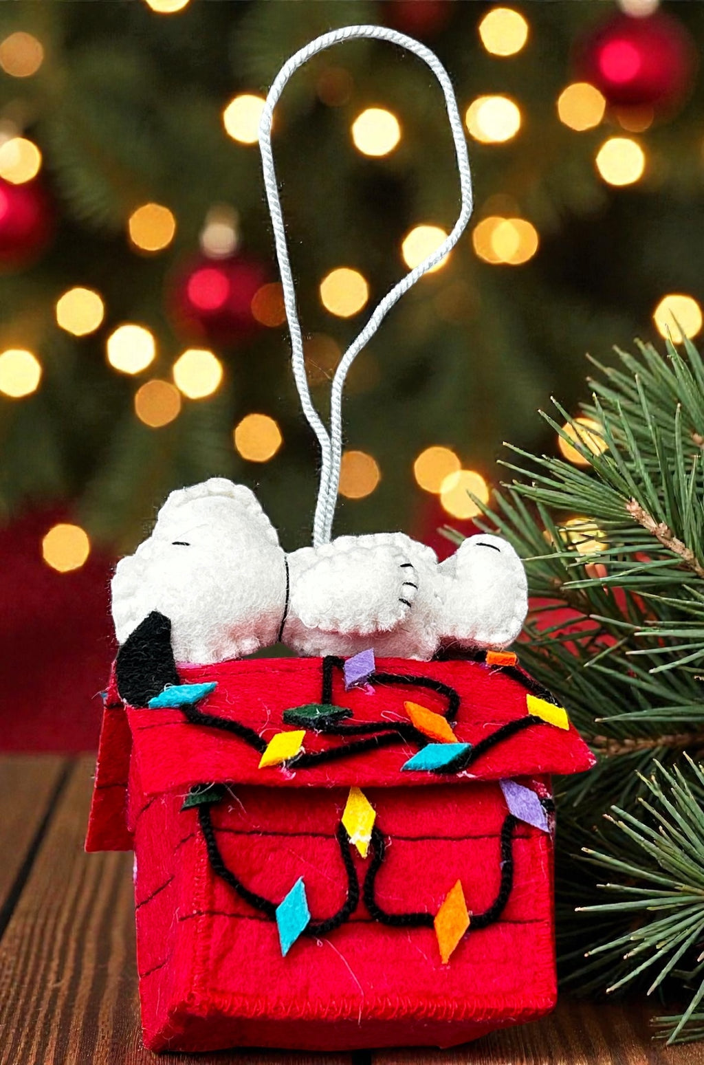 Cozy Christmas Snoopy Felt Ornament