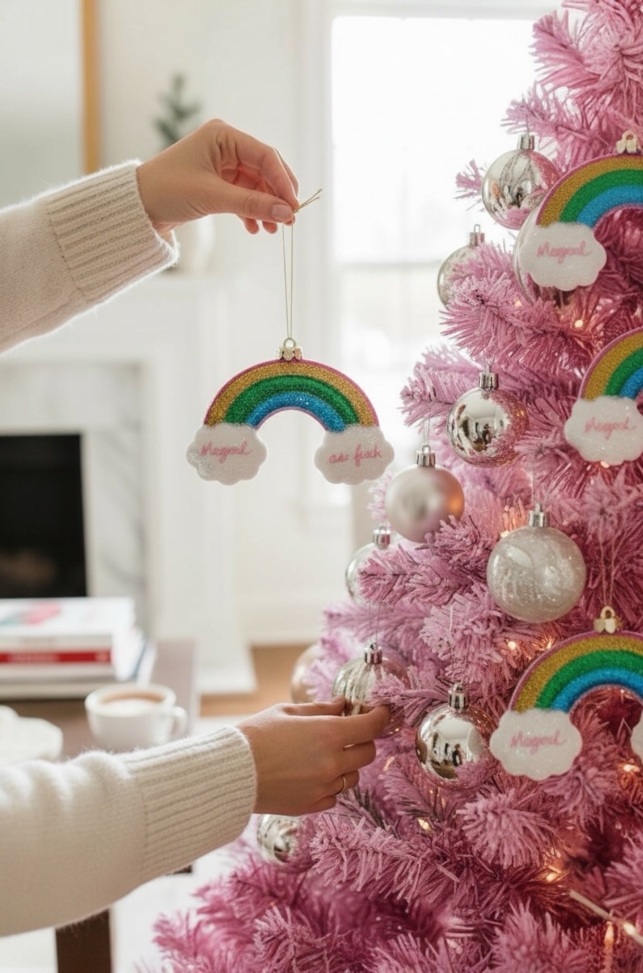 LGBTQ+ Magical As F**K Glitters Rainbow Glass Ornament