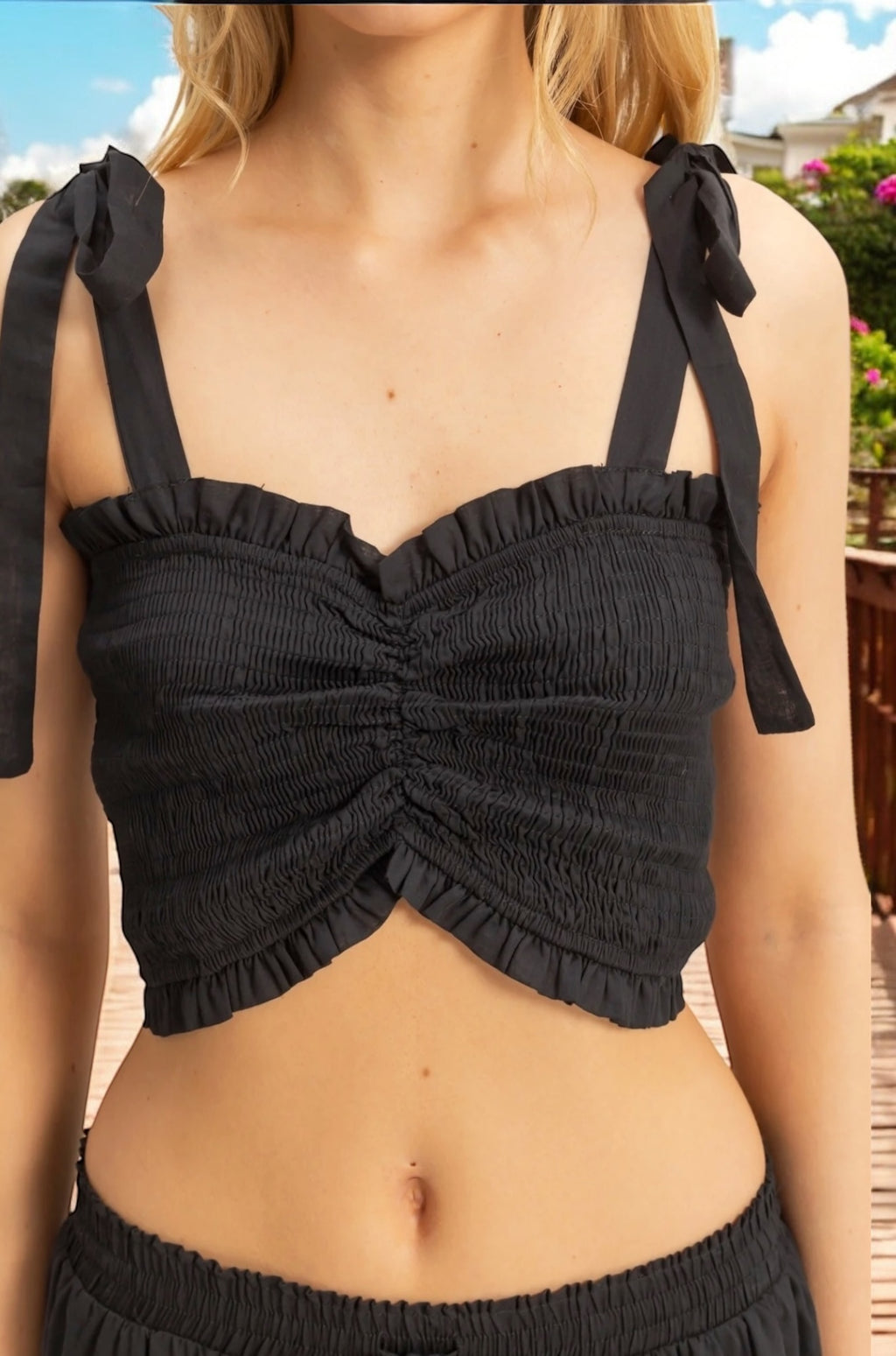 Maya Ruched Cropped Top