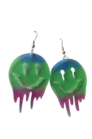 Droppy Smiley Face Acrylic Earrings