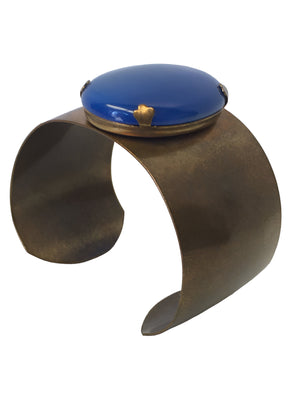 Jan Michaels Semi-Precious Blue Stone Brass Cuff