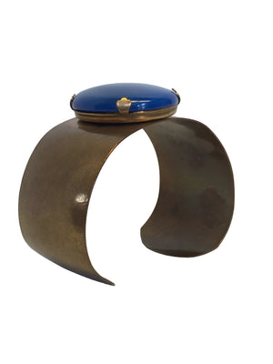 Jan Michaels Semi-Precious Blue Stone Brass Cuff