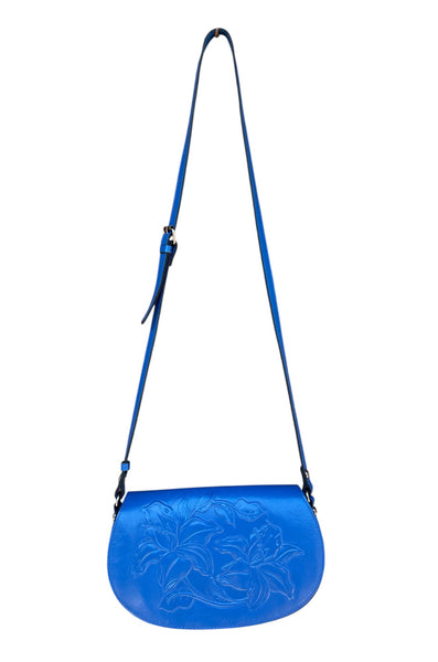 Patricia Nash Lydie Embossed Flower Leather Crossbody Bag – Sky
