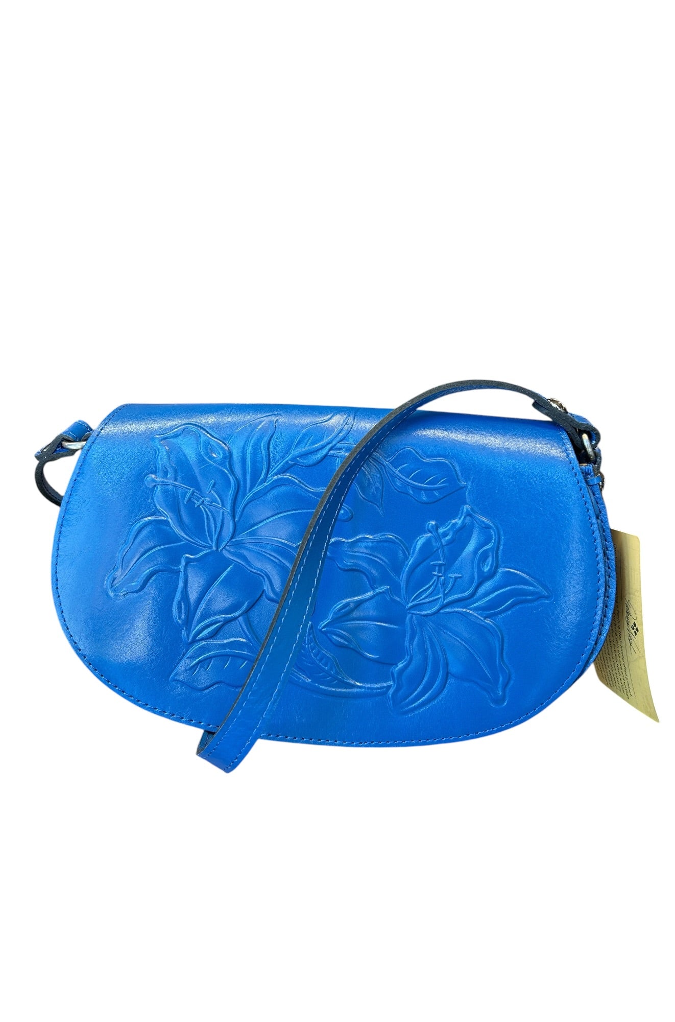 Patricia Nash Lydie Embossed Flower Leather Crossbody Bag – Sky