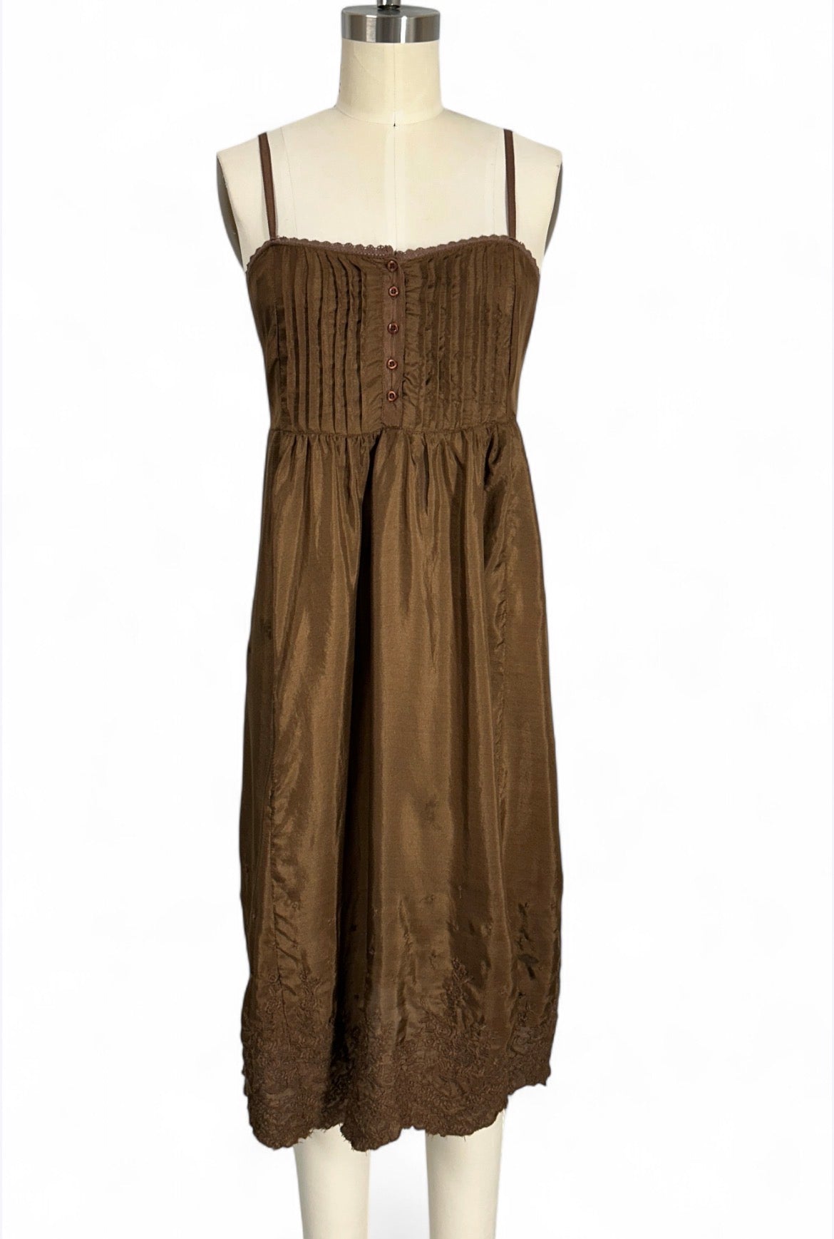 Pre-Owned Silk Slip Dress | Embroidery Midi | Glam Vintage Soul
