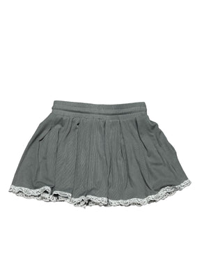 Acantha Lace Trim Ribbed Knit Mini Skirt