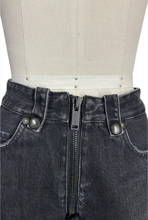 Pre-Loved Unravel Project Black Distressed Denim Shorts | Made in
