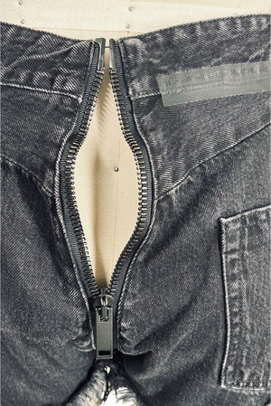 Pre-Loved Unravel Project Black Distressed Denim Shorts | Made in