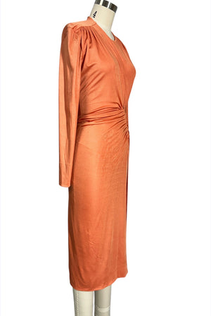 AGGI Pre-Loved Orange Cutout Bodycon Maxi Dress | Thirteen Vintage