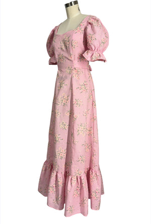 artisanal pink maxi dress 70's Vintage Handmade Floral — One-of-a-Kind Pre-Loved making it a versatile Ladivine - CDS470 - discount:30% - 40% Size:3 (1X/2X)