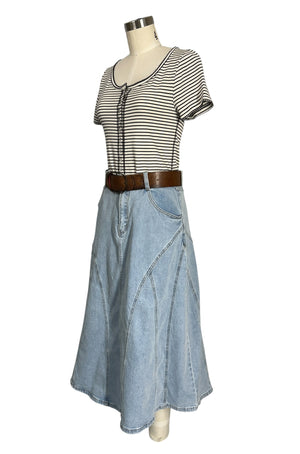 Alice Stripe Top — 100% Cotton Lettuce-Edge Button-Up | Thirteen