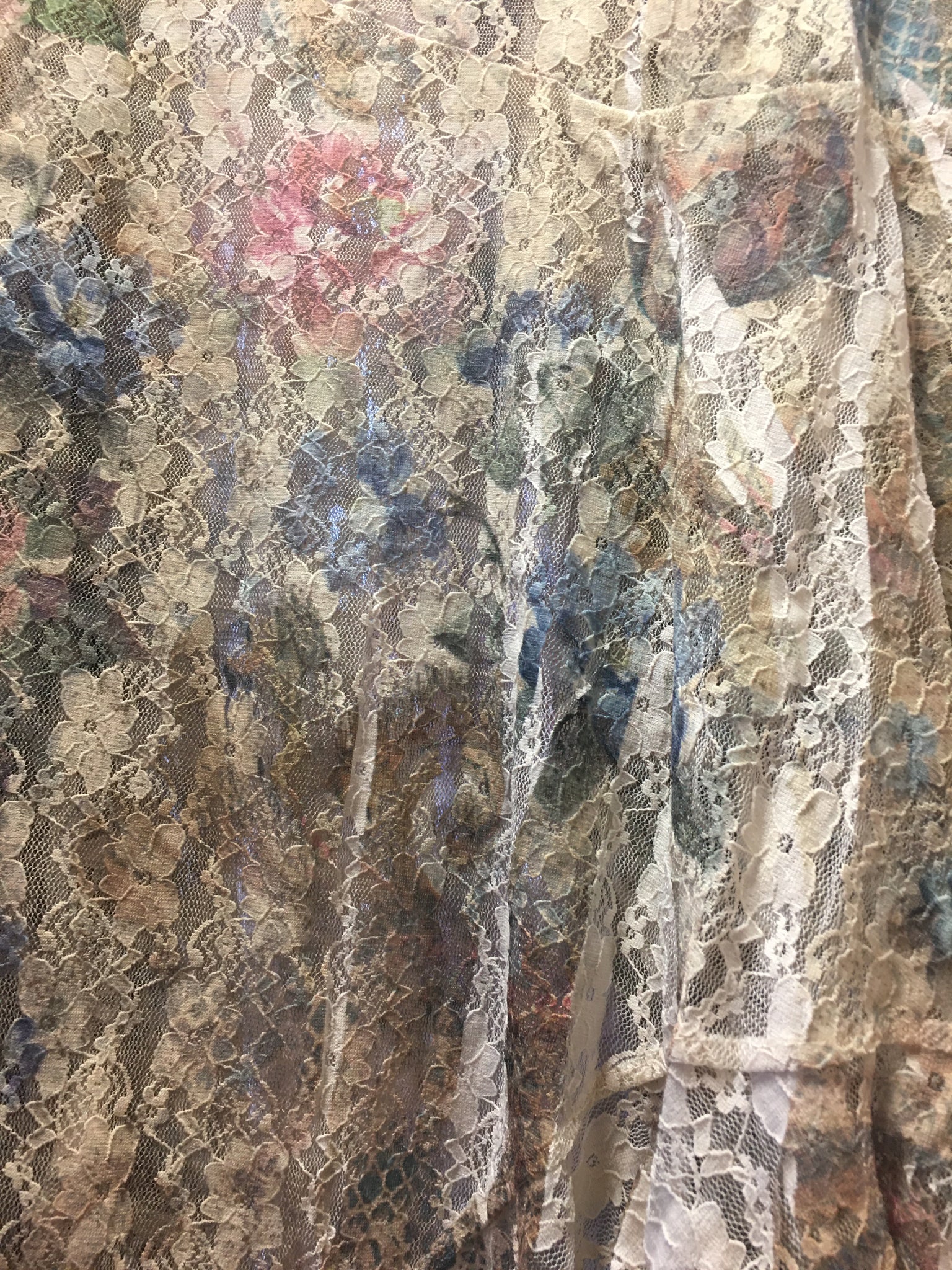 Christine Flower Pattern Lace with Sublimation floral print Cardigan