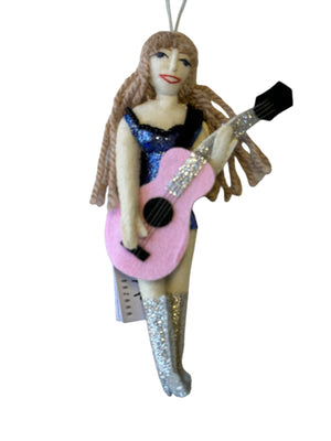 Taylor Swift with Guitar Felt Ornament