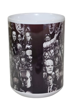 Classic Monster Horror Movie Collage Ceramic Mug