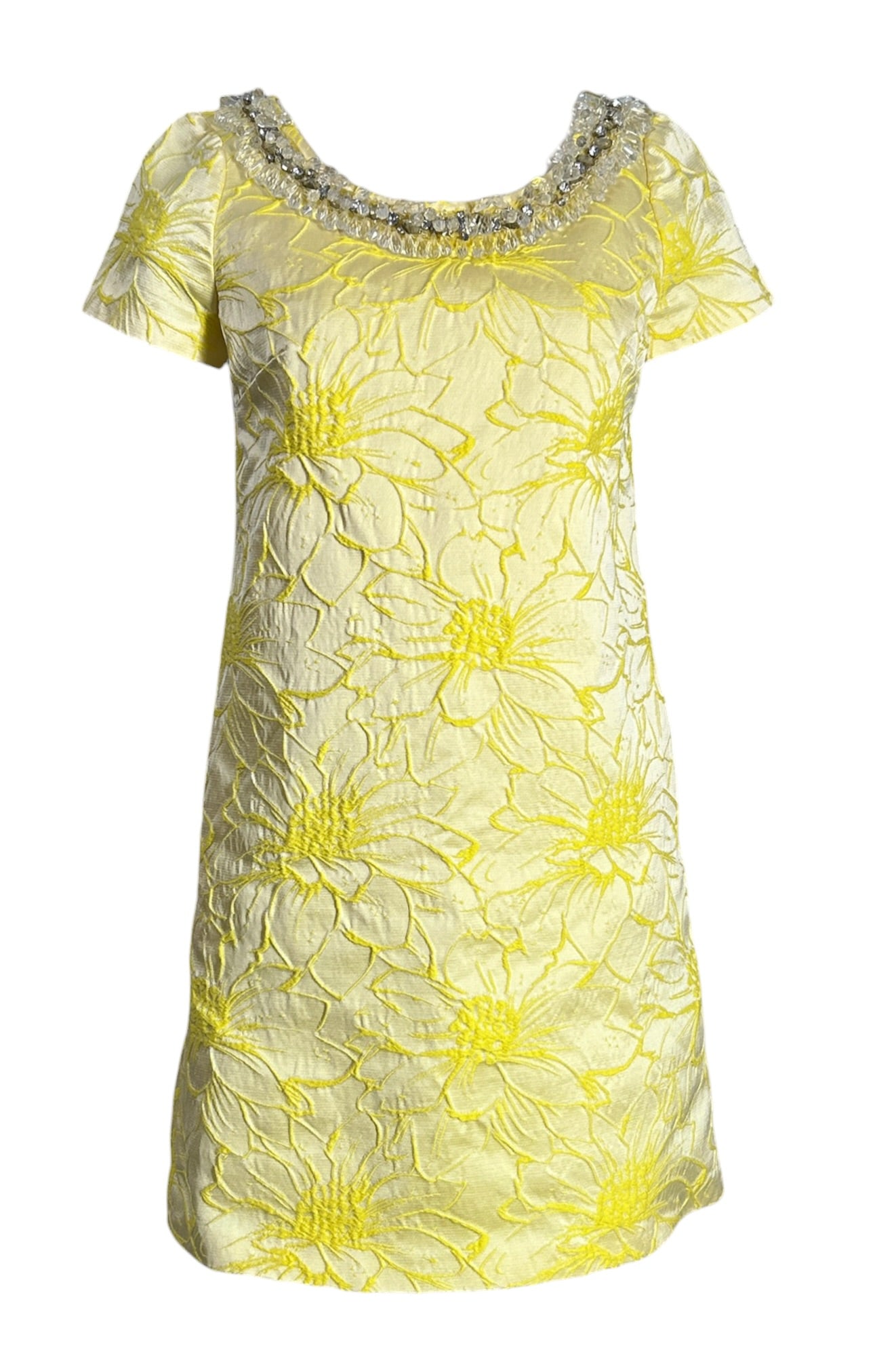 Pre-Owned - Blugirl by Blumarine - Beaded & Rhinestone Floral Pattern  Brocade Dress