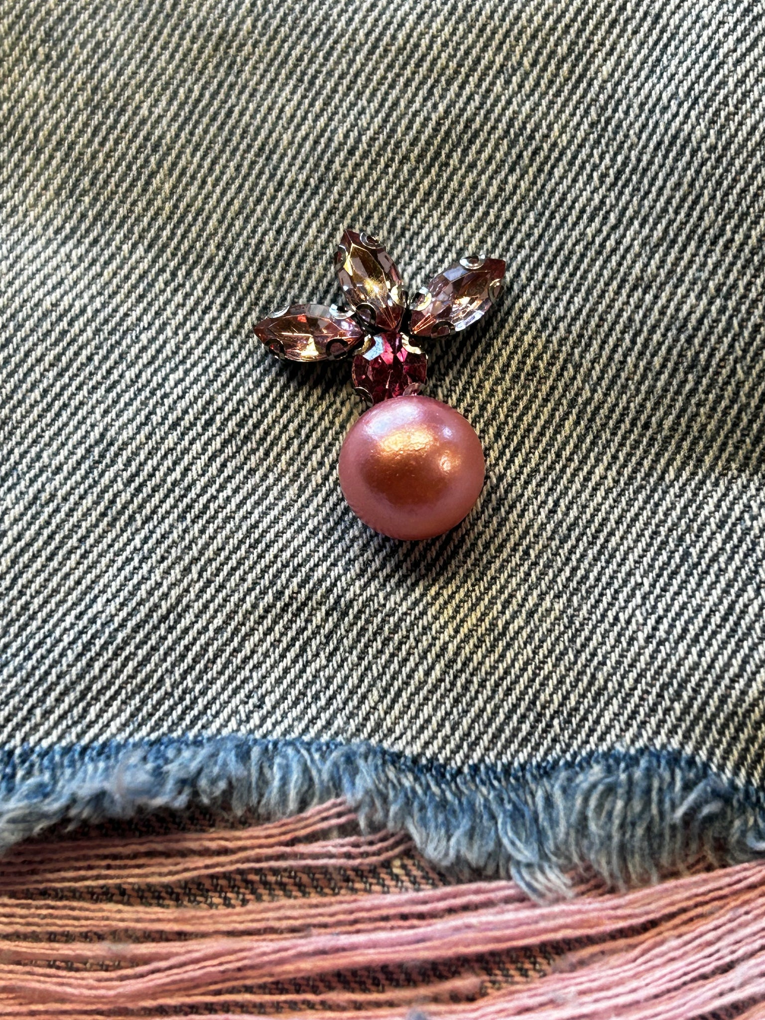 Isadora Bejeweled Embellishment Denim Shorts