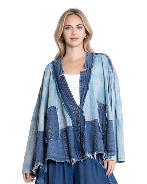 Dana Two-Tone Denim Kimono Jacket