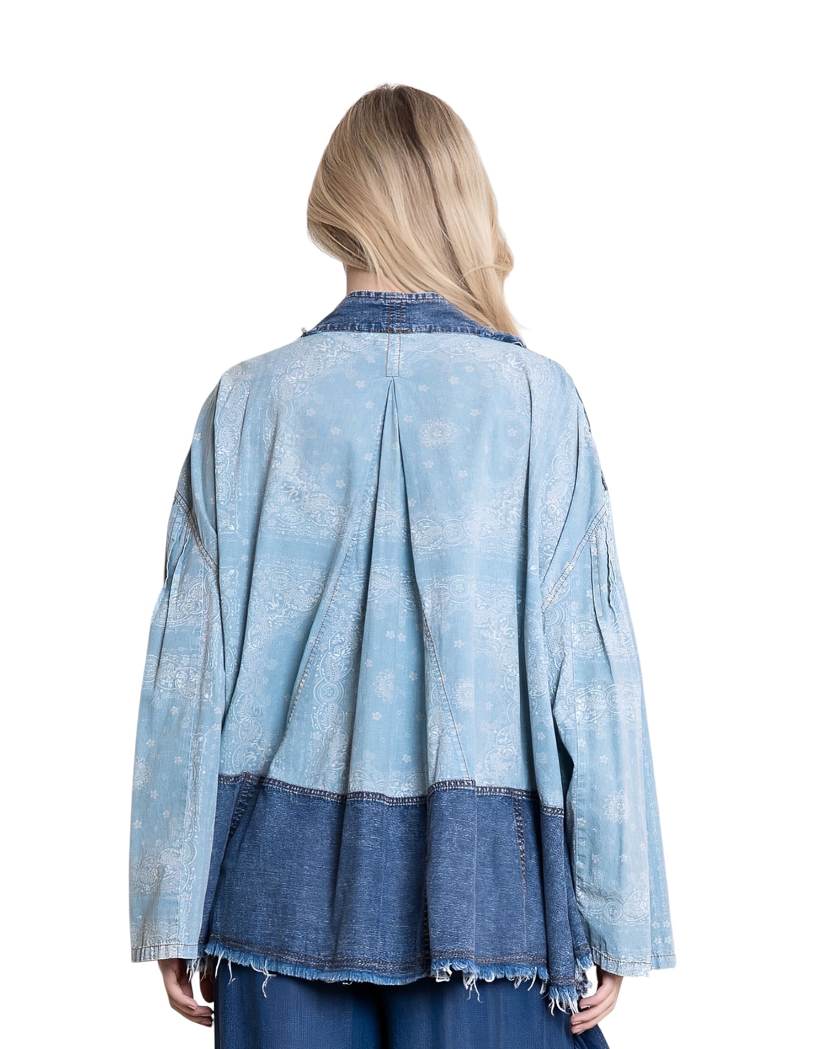 Dana Two-Tone Denim Kimono Jacket