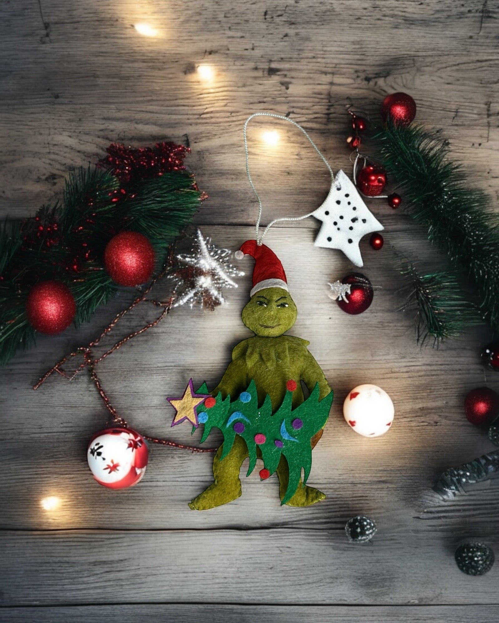 Felt Grinch Ornament