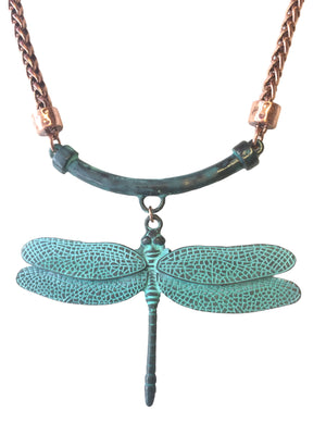 Gigi Turquoise 3D Dragonfly Pendant Necklace