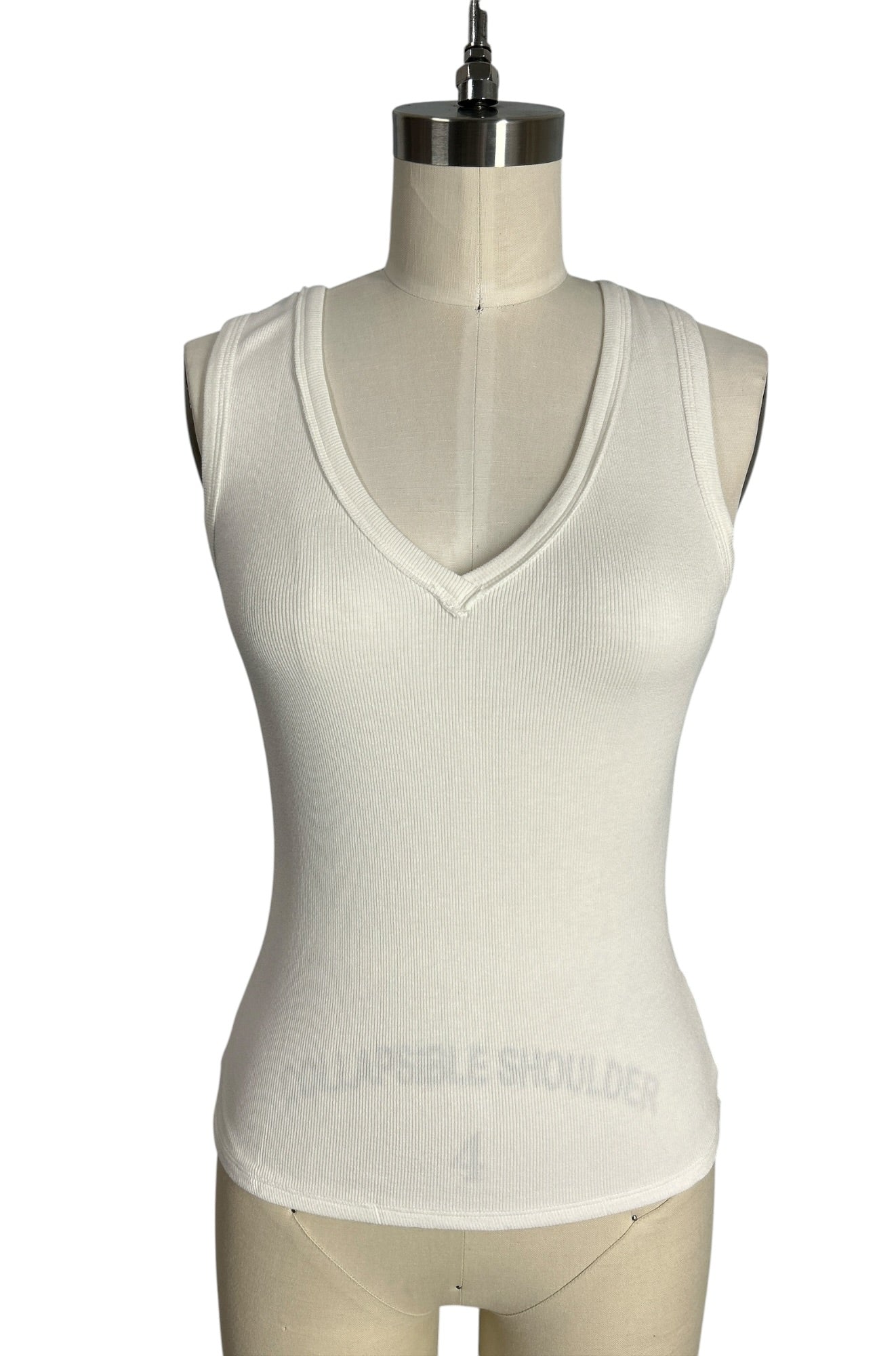 Endless Summer White Ribbed Tank Top | Thirteen Vintage