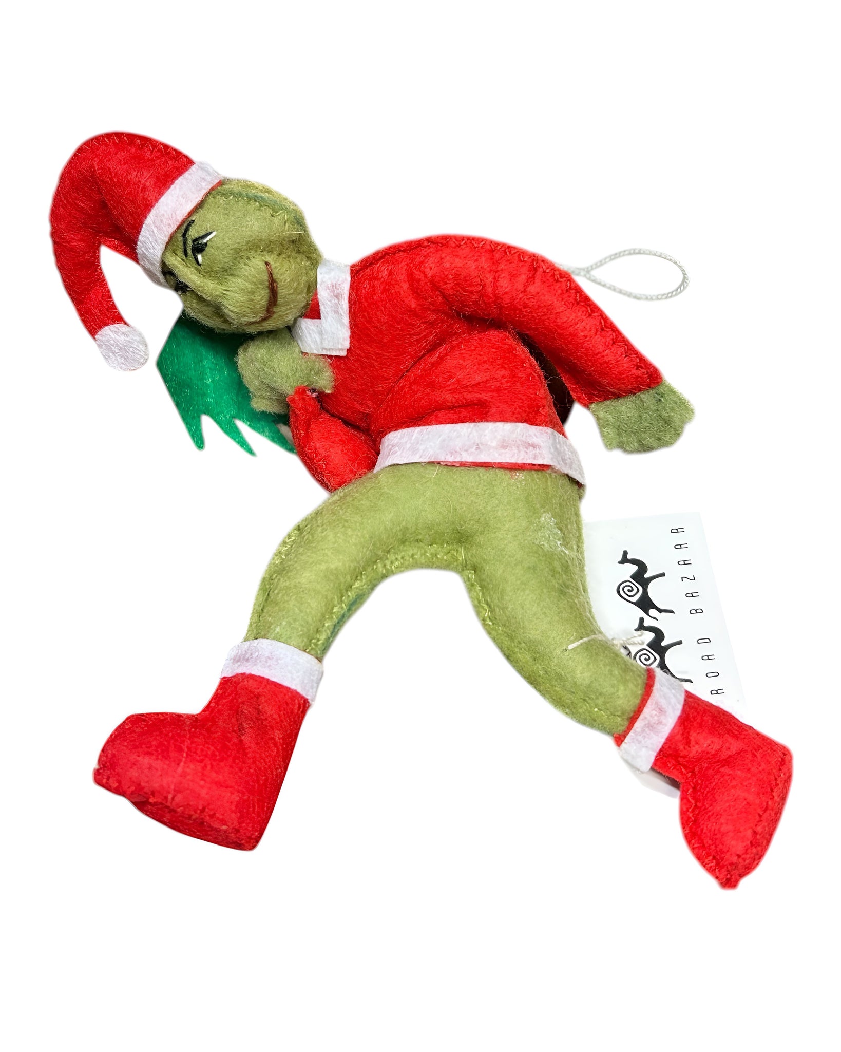 Felt Grinch Santa Ornament