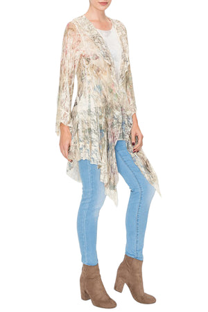 Christine Flower Pattern Lace with Sublimation floral print Cardigan
