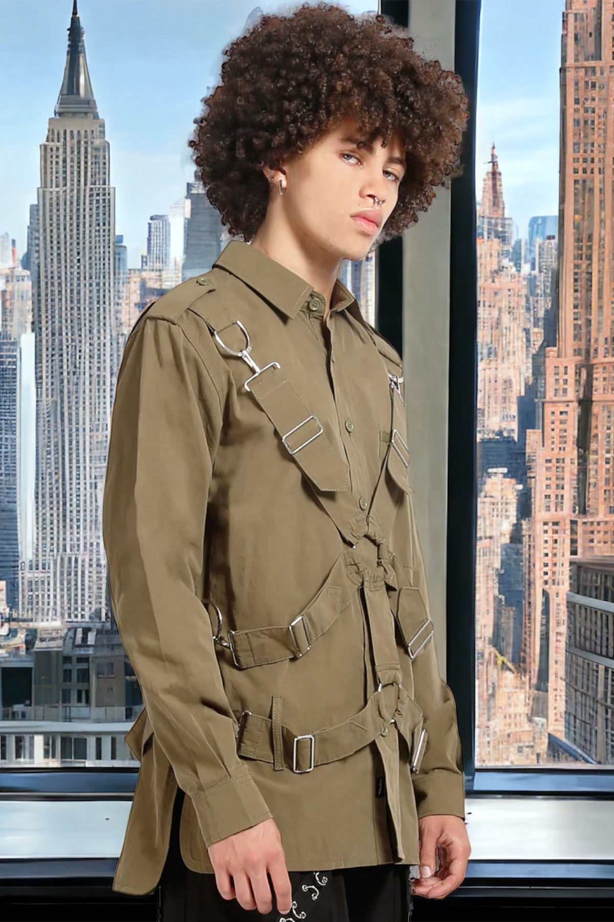 Tripp Nyc Military Band Jacket in Black
