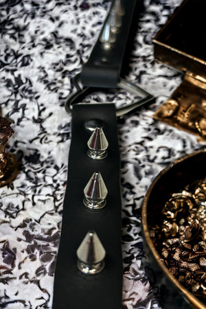 Jana Cone Spike & Heart Ring Vegan Leather Choker