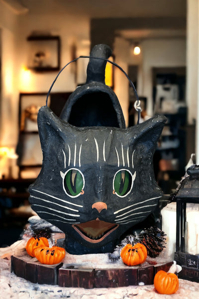 【レア】Bethany Lowe ハロウィン　猫　置物 Bethany Lowe Designs Vintage Halloween Black Cat Bobble Head