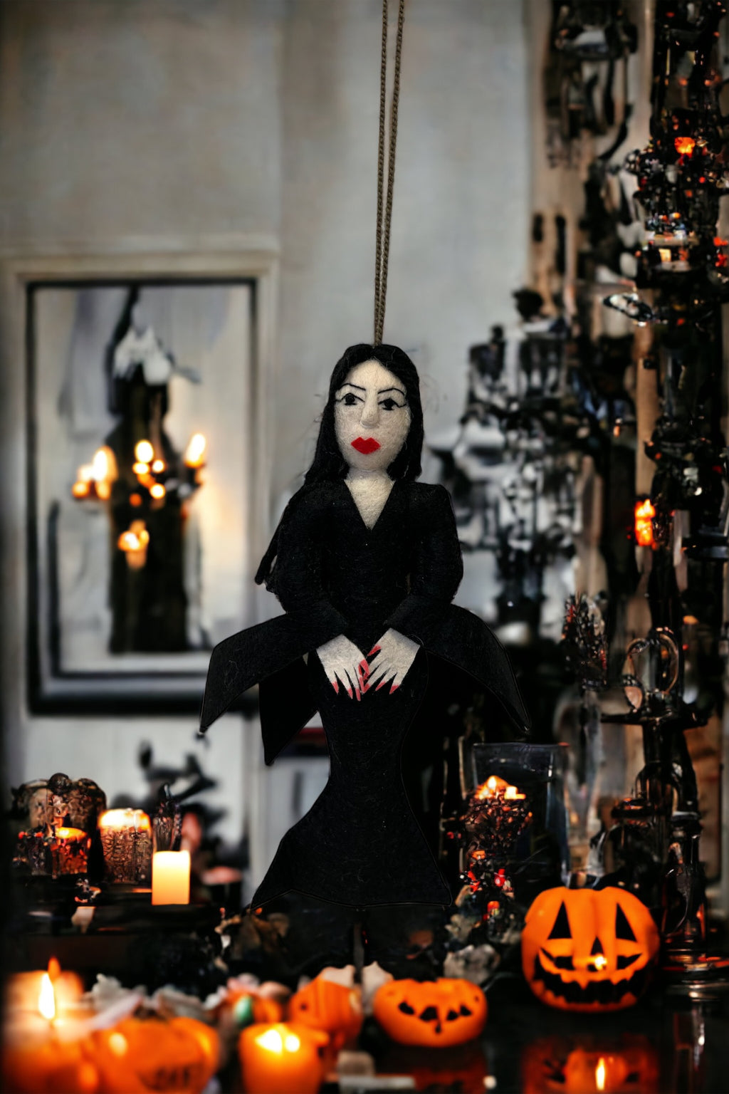 Morticia Addams Felt Ornament