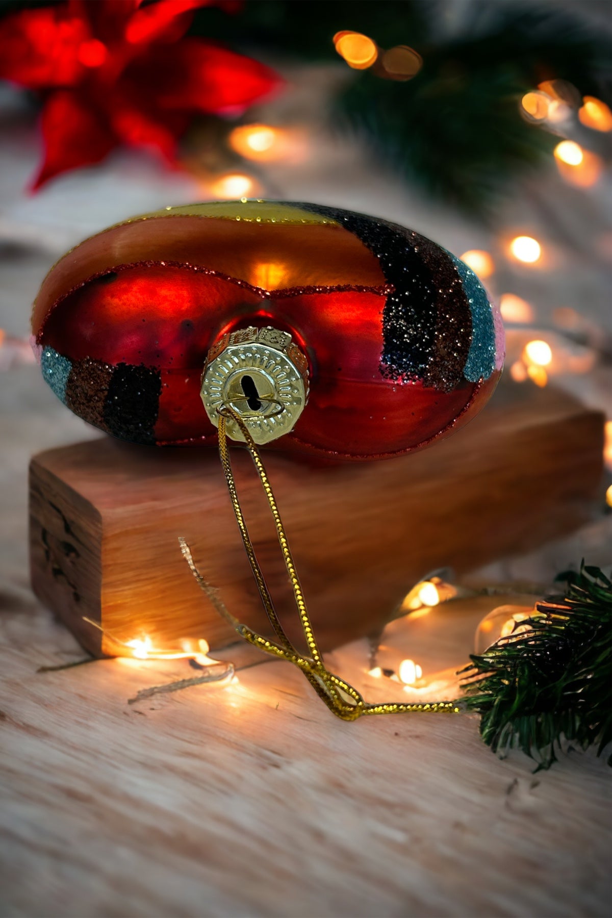 Rainbow Heart Shape Glass Ornament