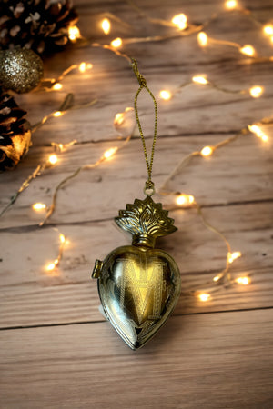 Sacred Metal Heart Locket Ornament
