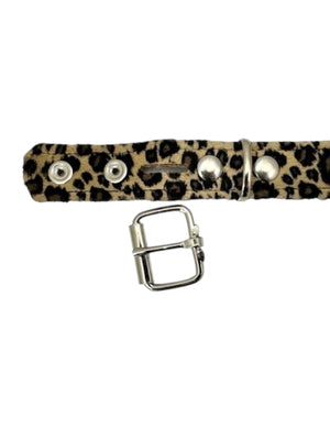 Fuzzy  Leopard Pyramid Belt