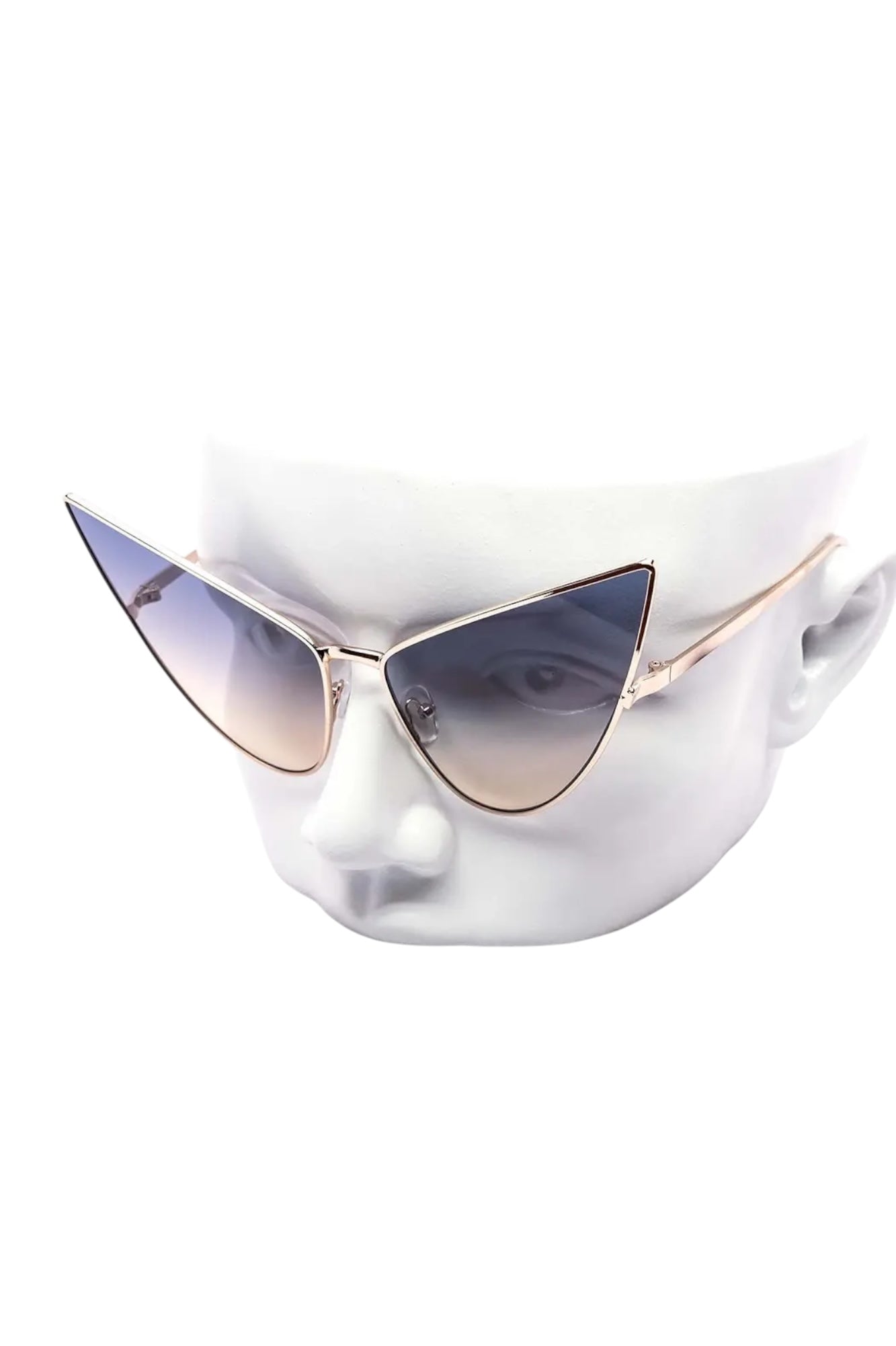 Lucy Duotone High Fashion Pointy Metal Sunglasses