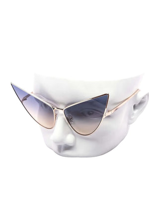 Lucy Duotone High Fashion Pointy Metal Sunglasses