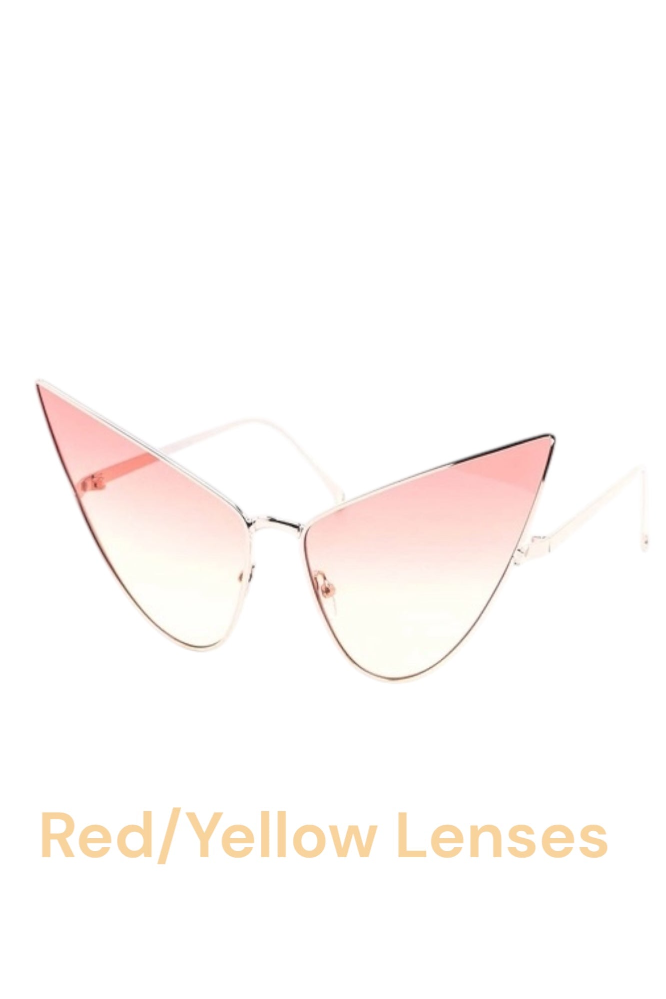 Lucy Duotone High Fashion Pointy Metal Sunglasses