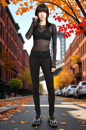 Tripp NYC - Long Sleeve Mesh Top