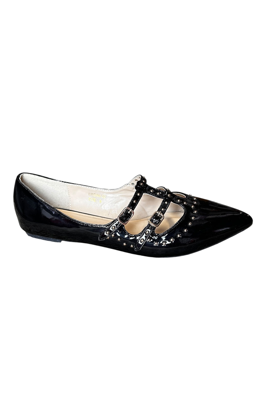 Mona Vegan Patent Leather Stud Embellishment Ballet Flat