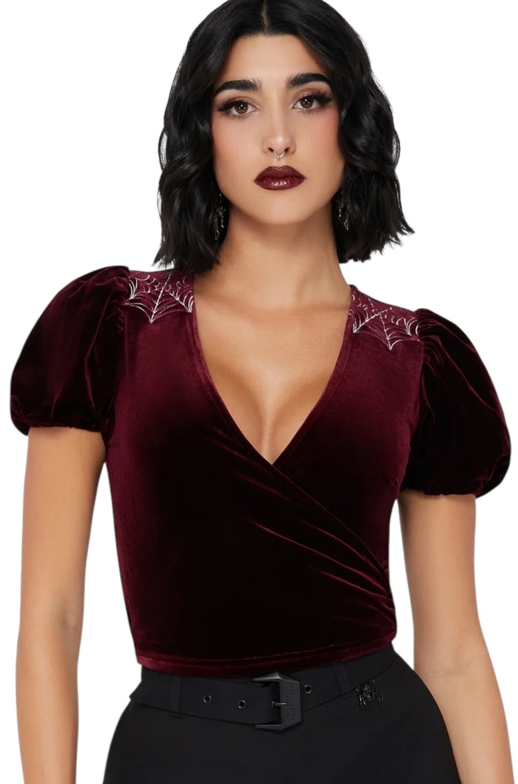 Killstar - Crimson Web Wrap Top