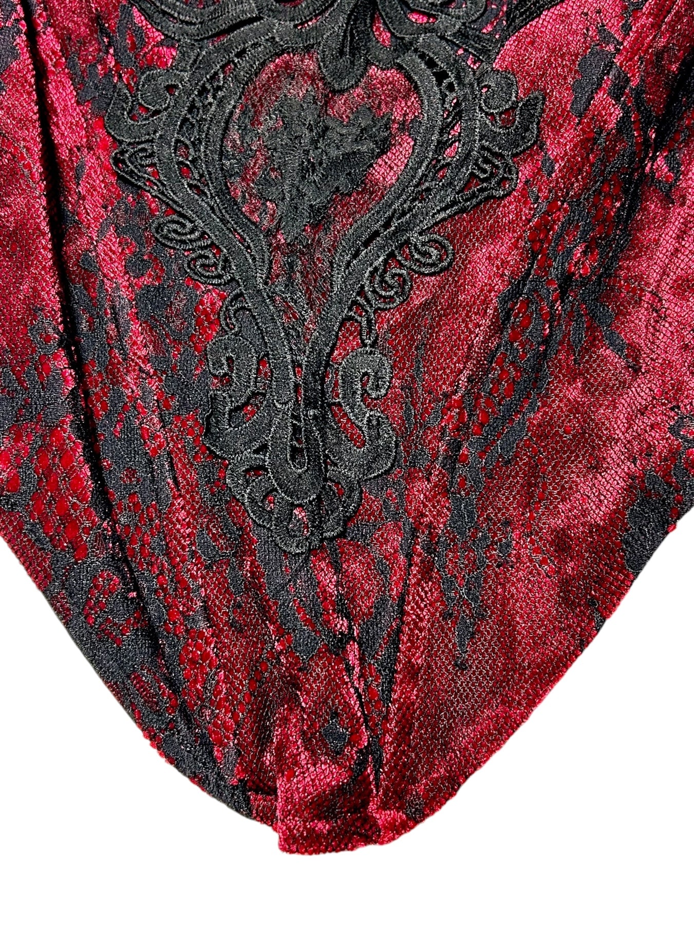 Easin Lace Detail Velvet Corset Top