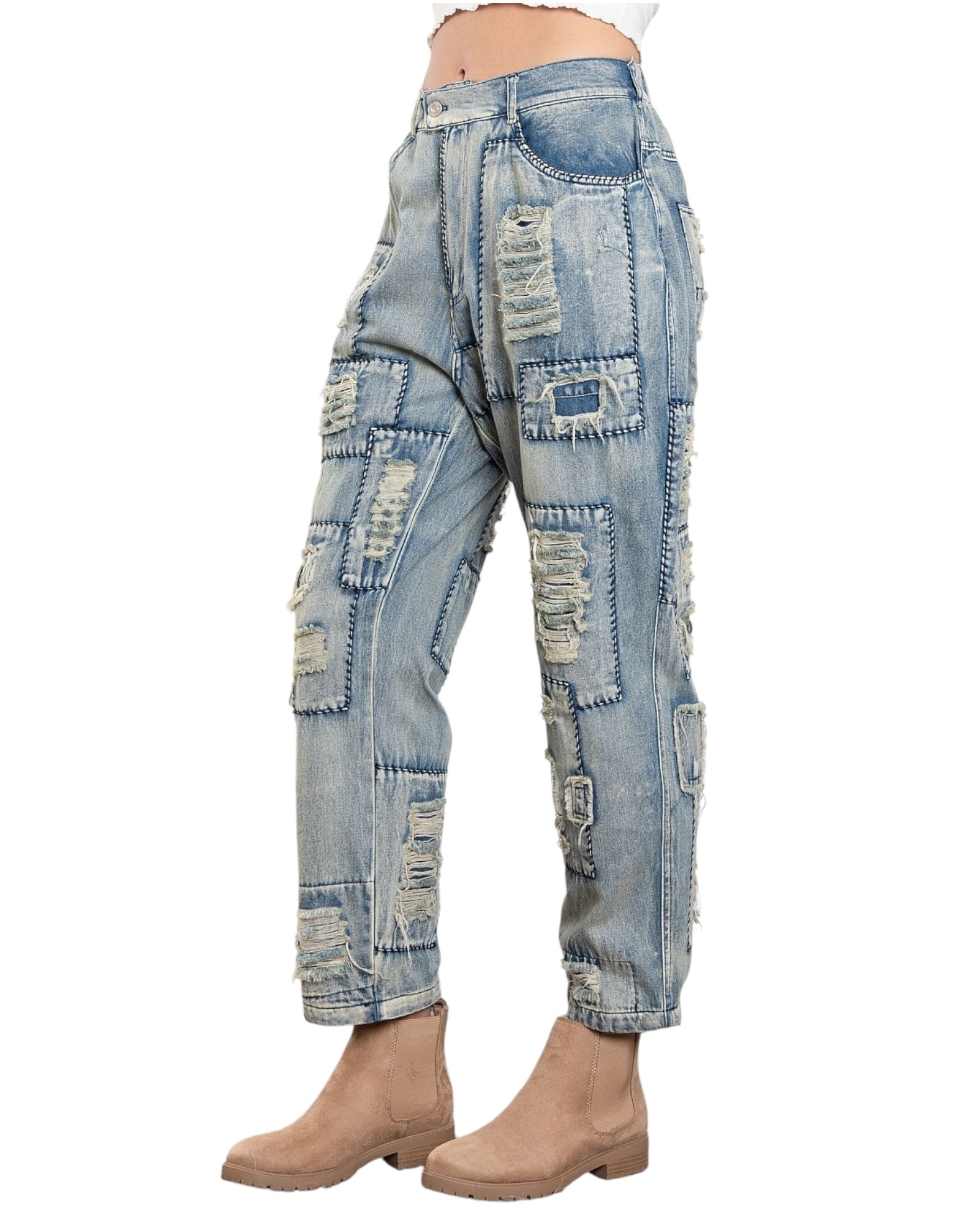 Rosemarie Denim Patchwork Jeans