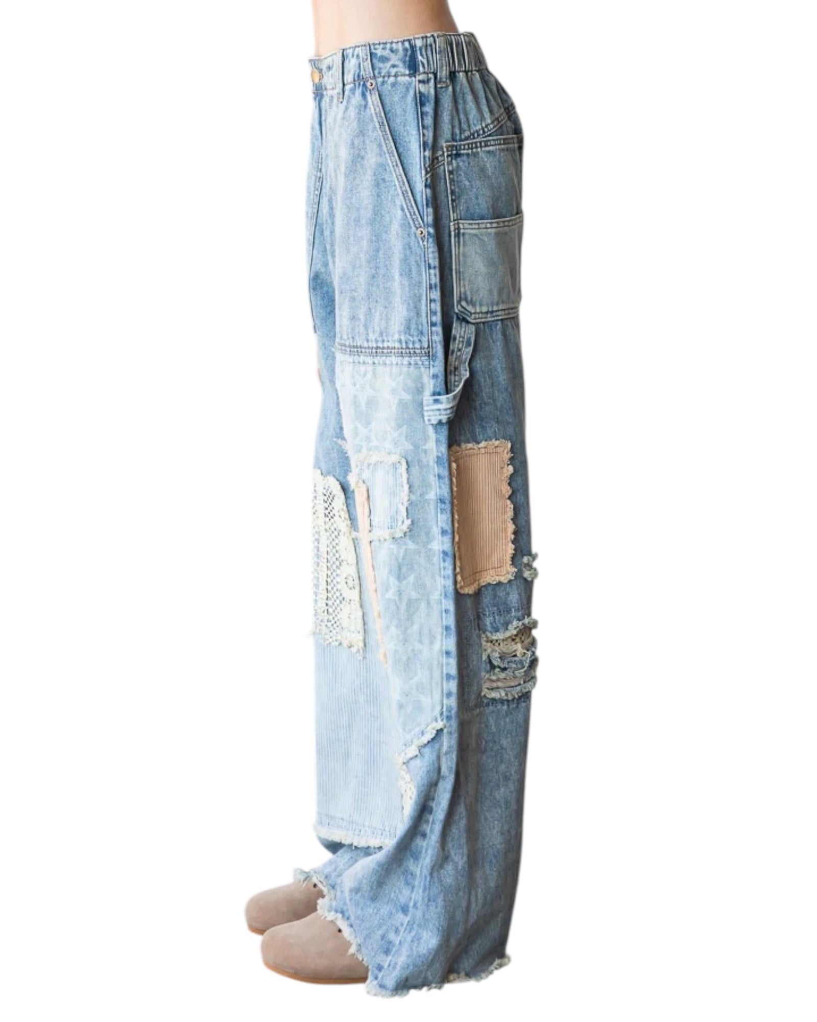 Sandra Washed Patchwork Slouchy Jeans