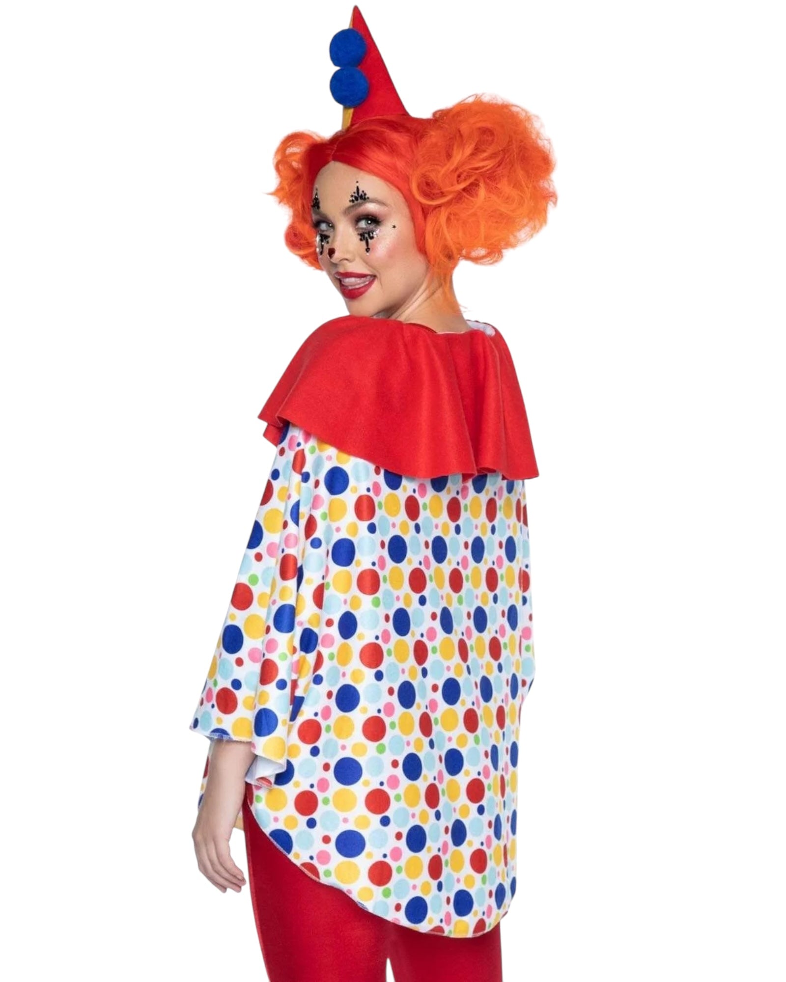 Clown Costume Poncho & Hat ( 2PCS Set )