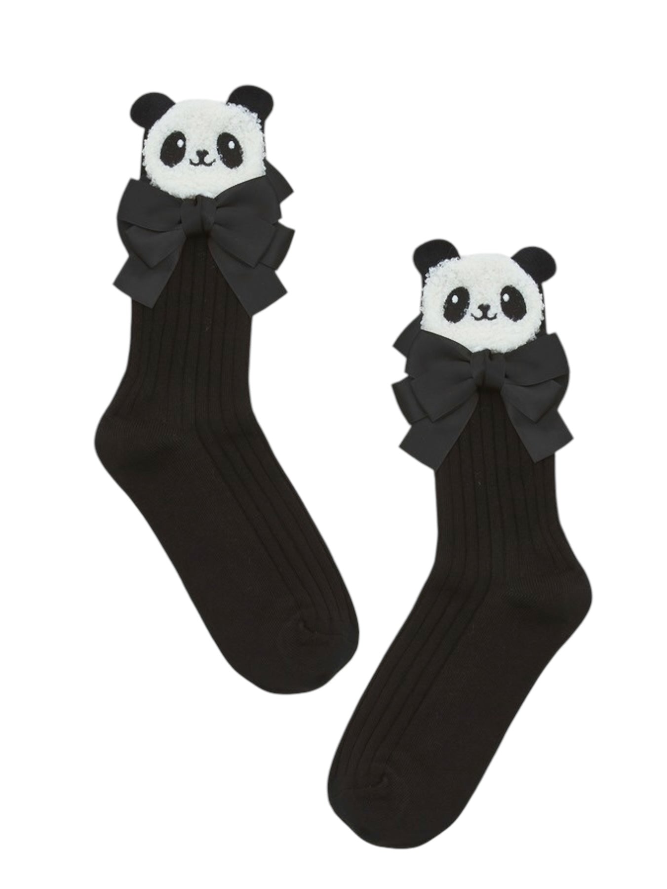 Panda With Bow Crew Socks