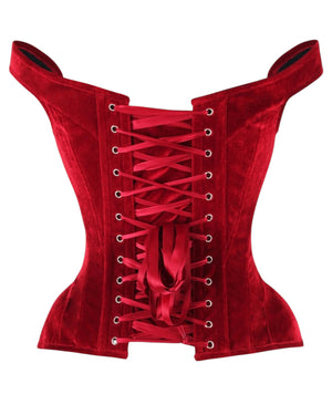 Adelaide Top Drawer Velvet Steel Boned Corset