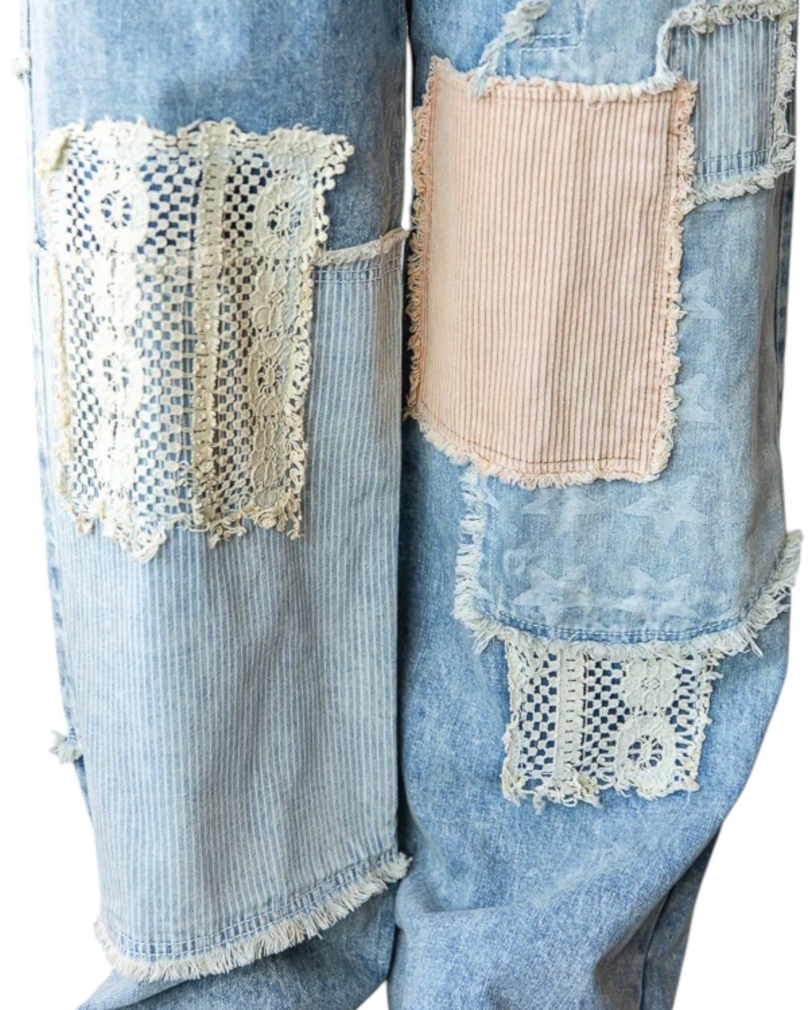 Sandra Washed Patchwork Slouchy Jeans