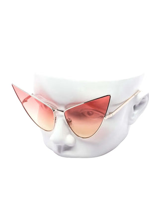 Lucy Duotone High Fashion Pointy Metal Sunglasses