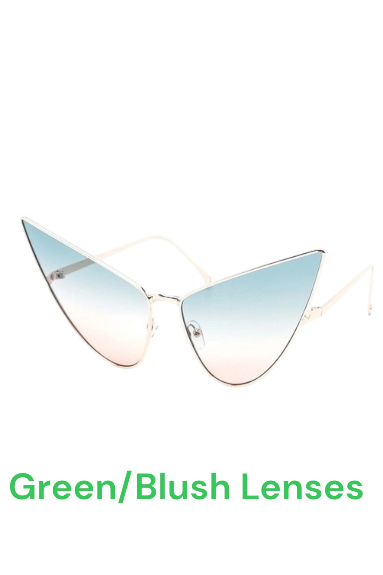 Lucy Duotone High Fashion Pointy Metal Sunglasses